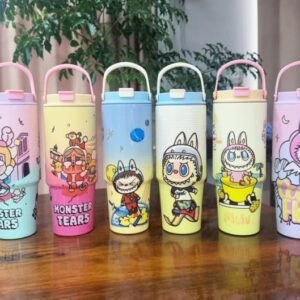 Kids Water Bottle Custom ( labubu Cartoon 850ml ) |High Capacity Stainless Steel Water Bottle for Kindergarten
