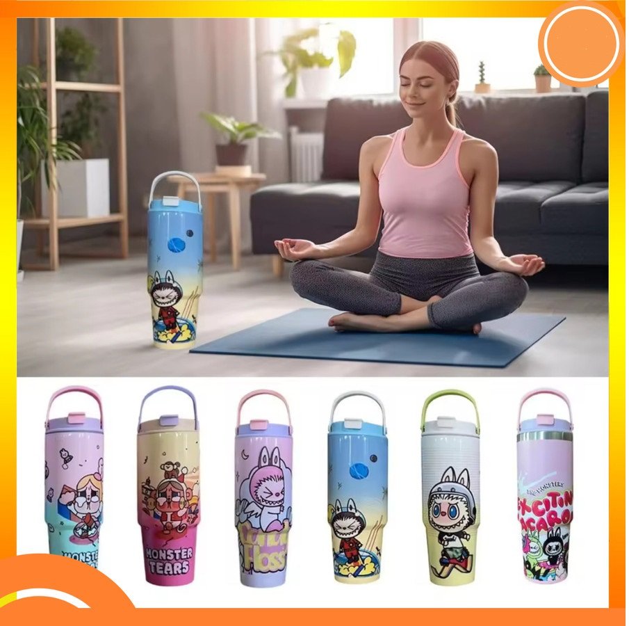 Kids Water Bottle Custom ( labubu Cartoon 850ml ) |High Capacity Stainless Steel Water Bottle for Kindergarten - Image 2